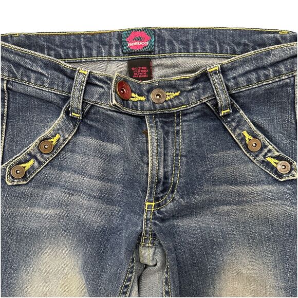 Fiorucci Vintage Women's Straight Leg Denim Jeans Size 3 Angel Patch Medium Wash - Picture 4 of 13